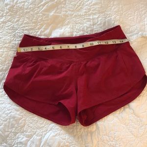 Lululemon deep red/cranberry speed Shorts size 4